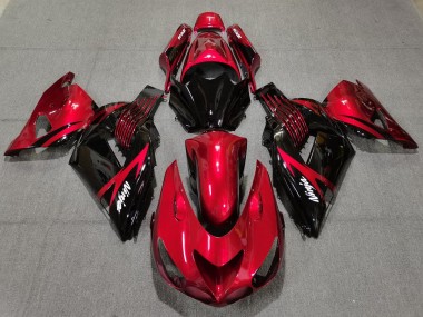 2006-2011 Fire Red and Black ZX14R Motorcycle Fairings