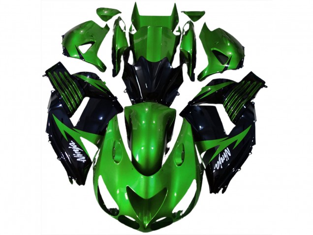 2006-2011 Gloss Green and Black ZX14R Motorcycle Fairings 2006-2011 Gloss Green and Black ZX14R Motorcycle Fairings