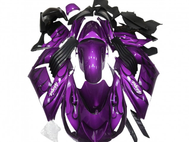 2006-2011 Gloss Purple & Flame ZX14R Motorcycle Fairings 2006-2011 Gloss Purple & Flame ZX14R Motorcycle Fairings