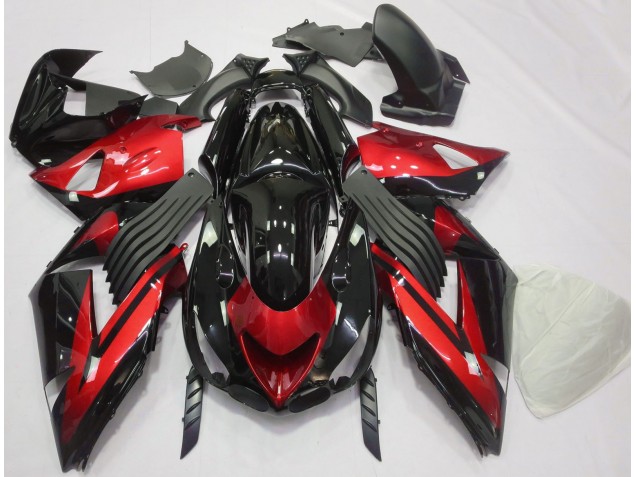 2006-2011 Gloss Red and Black Plain ZX14R Motorcycle Fairings 2006-2011 Gloss Red and Black Plain ZX14R Motorcycle Fairings
