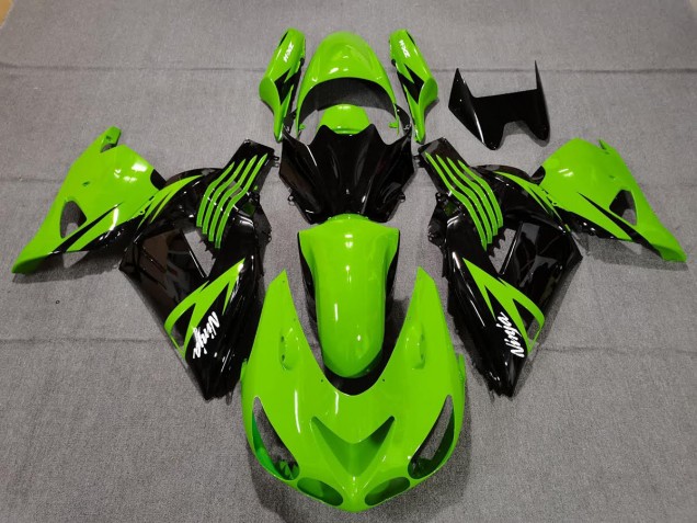 2006-2011 Lime Green and Black ZX14R Motorcycle Fairings 2006-2011 Lime Green and Black ZX14R Motorcycle Fairings