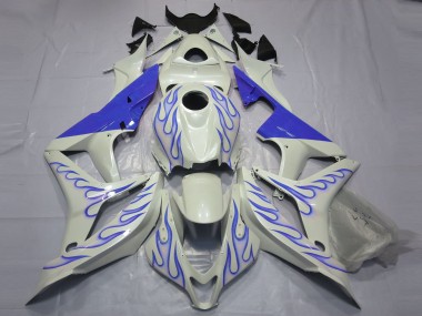 2007-2008 Blue Flame on White CBR600RR Motorcycle Fairings