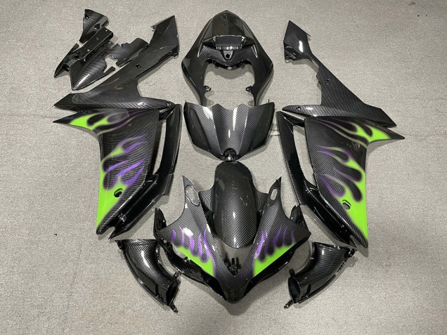 2007-2008 Carbon Fiber Style with Flames R1 Motorcycle Fairings 2007-2008 Carbon Fiber Style with Flames R1 Motorcycle Fairings
