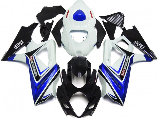 2007-2008 Gloss Blue with White and black OEM Style GSXR 1000 Motorcycle Fairings 2007-2008 Gloss Blue with White and black OEM Style GSXR 1000 Motorcycle Fairings