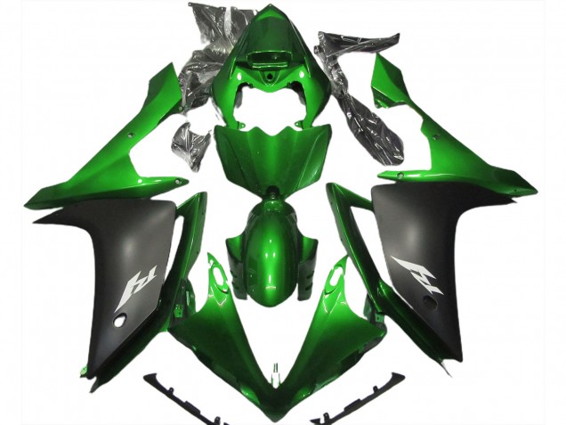 2007-2008 Gloss Green and Black R1 Motorcycle Fairings 2007-2008 Gloss Green and Black R1 Motorcycle Fairings