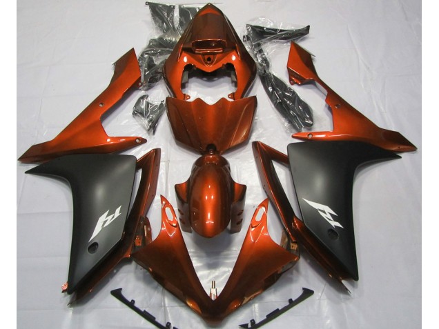 2007-2008 Gloss Orange and Black R1 Motorcycle Fairings 2007-2008 Gloss Orange and Black R1 Motorcycle Fairings