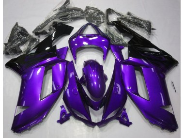 2007-2008 Gloss Purple & Black ZX6R Motorcycle Fairings