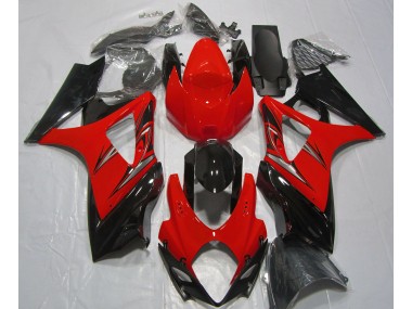 2007-2008 Lava Red and Black GSXR 1000 Motorcycle Fairings