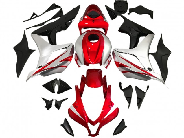 2007-2008 Red and Silver OEM Style CBR600RR Motorcycle Fairings