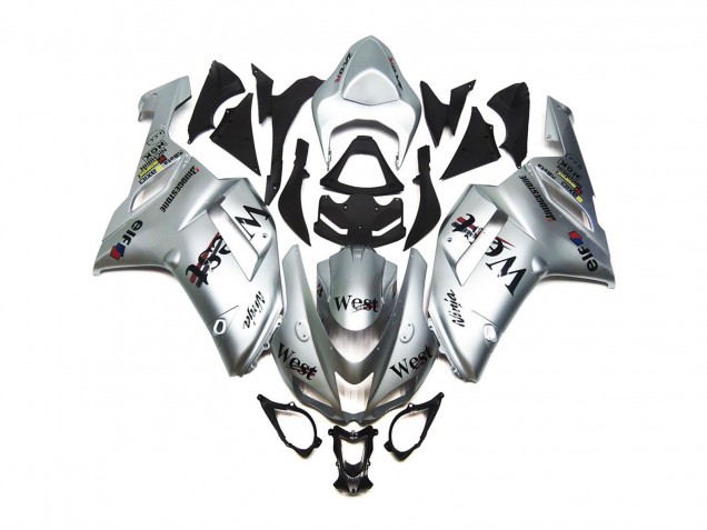 2007-2008 Silver West Gloss ZX6R Motorcycle Fairings