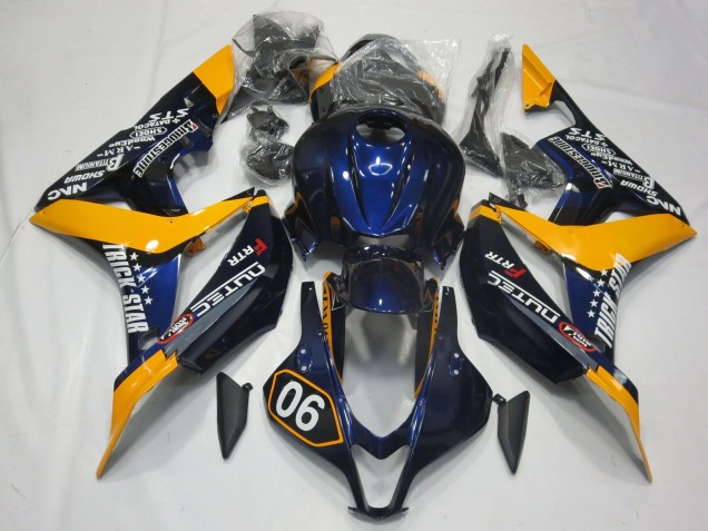 2007-2008 Special Deep Blue and Yellow CBR600RR Motorcycle Fairings 2007-2008 Special Deep Blue and Yellow CBR600RR Motorcycle Fairings