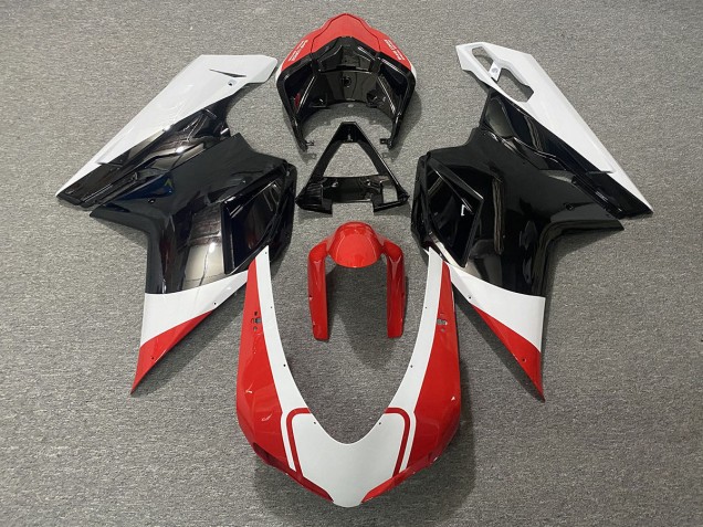 2007-2014 Gloss Red White and Black Ducati 848 1098 1198 Motorcycle Fairings 2007-2014 Gloss Red White and Black Ducati 848 1098 1198 Motorcycle Fairings