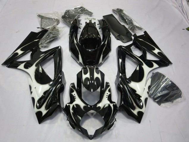 2008-2010 Black and White Design GSXR 600-750 Motorcycle Fairings 2008-2010 Black and White Design GSXR 600-750 Motorcycle Fairings