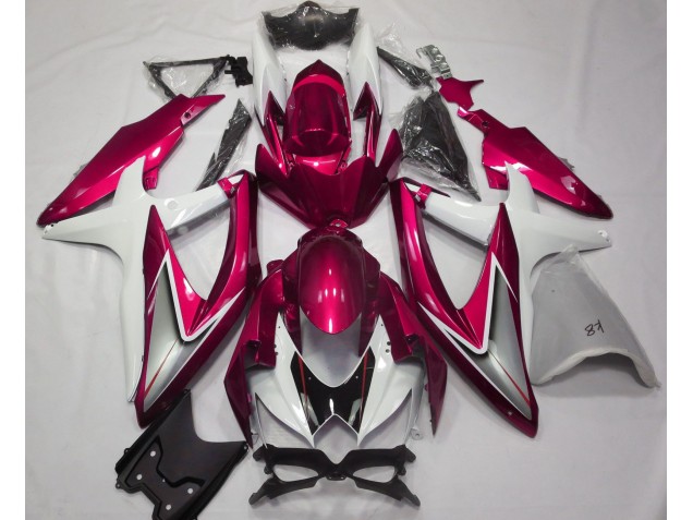 2008-2010 Gloss Red and White GSXR 600-750 Motorcycle Fairings 2008-2010 Gloss Red and White GSXR 600-750 Motorcycle Fairings