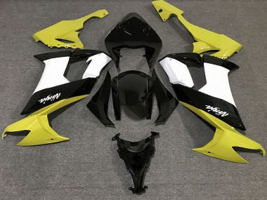 2008-2010 Gloss Yellow Black and White ZX10R Motorcycle Fairings