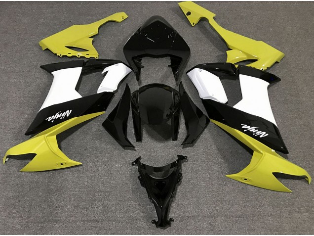 2008-2010 Gloss Yellow Black and White ZX10R Motorcycle Fairings 2008-2010 Gloss Yellow Black and White ZX10R Motorcycle Fairings
