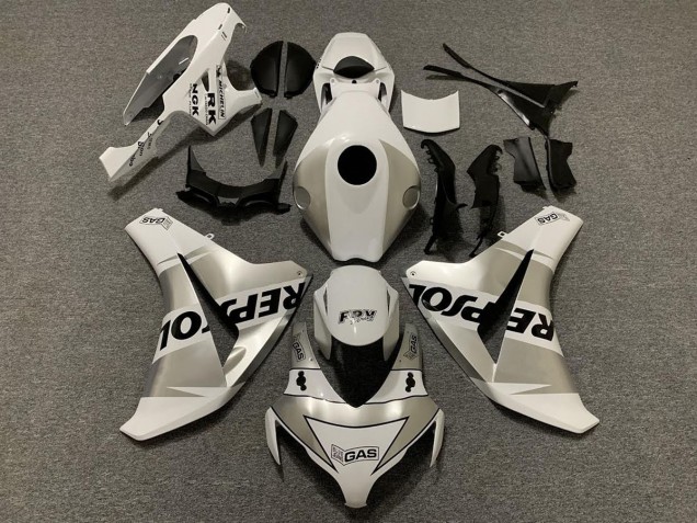 2008-2011 Silver Repsol CBR1000RR Motorcycle Fairings 2008-2011 Silver Repsol CBR1000RR Motorcycle Fairings