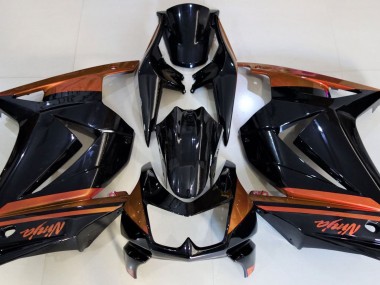2008-2012 Gloss Black & Orange Ninja 250 Motorcycle Fairings
