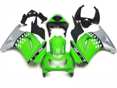 2008-2012 Green and Black Check Ninja 250 Motorcycle Fairings