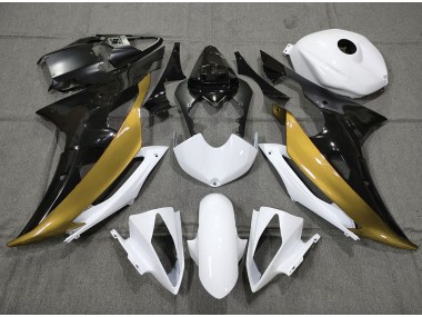 2008-2016 Custom Gold Black and White R6 Motorcycle Fairings