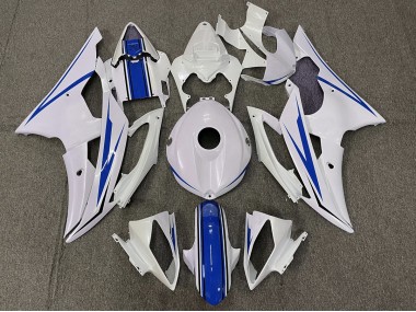 2008-2016 Gloss White and Blue R6 Motorcycle Fairings