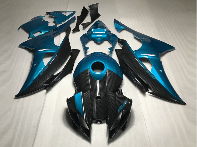 2008-2016 Light Blue w Carbon Fiber Style R6 Motorcycle Fairings 2008-2016 Light Blue w Carbon Fiber Style R6 Motorcycle Fairings