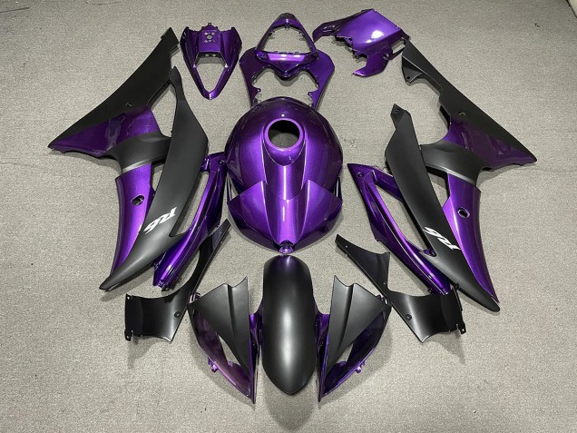 2008-2016 Purple and Matte Black & Logos R6 Motorcycle Fairings 2008-2016 Purple and Matte Black & Logos R6 Motorcycle Fairings