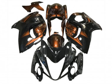 2008-2020 Gloss Black and Deep Orange GSXR 1300 Hayabusa Motorcycle Fairings