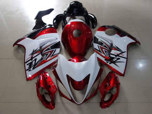 2008-2020 Gloss Red & White Design GSXR 1300 Hayabusa Motorcycle Fairings 2008-2020 Gloss Red & White Design GSXR 1300 Hayabusa Motorcycle Fairings