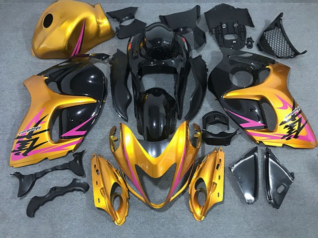 2008-2020 Shiny Gold with Black GSXR 1300 Hayabusa Motorcycle Fairings 2008-2020 Shiny Gold with Black GSXR 1300 Hayabusa Motorcycle Fairings