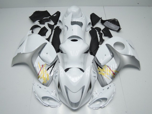 2008-2020 White and Silver GSXR 1300 Hayabusa Motorcycle Fairings 2008-2020 White and Silver GSXR 1300 Hayabusa Motorcycle Fairings