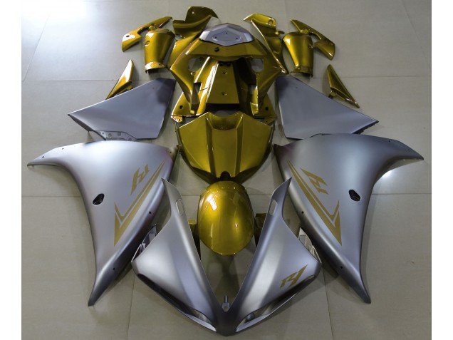 2009-2011 Matte Silver & Gold R1 Motorcycle Fairings 2009-2011 Matte Silver & Gold R1 Motorcycle Fairings