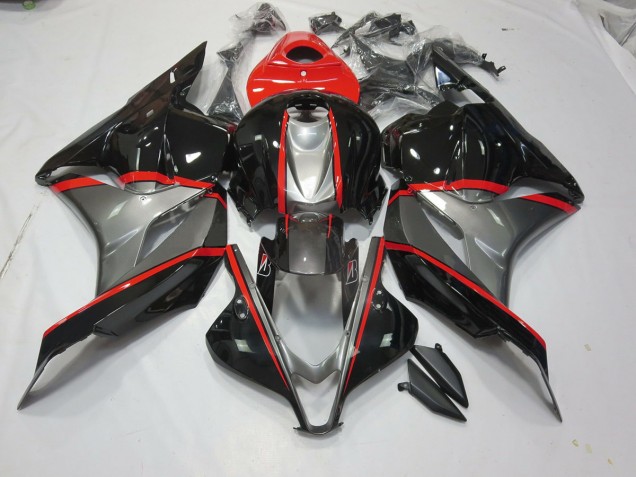 2009-2012 Black and Grey Red Pin CBR600RR Motorcycle Fairings