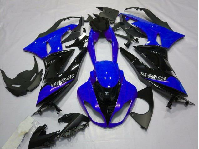 2009-2012 Gloss Blue and Black ZX6R Motorcycle Fairings 2009-2012 Gloss Blue and Black ZX6R Motorcycle Fairings