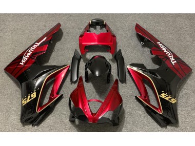 2009-2012 Gloss Red and Black Daytona 675 Motorcycle Fairings