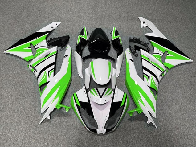 2009-2012 Green White and Black Zag ZX6R Motorcycle Fairings 2009-2012 Green White and Black Zag ZX6R Motorcycle Fairings
