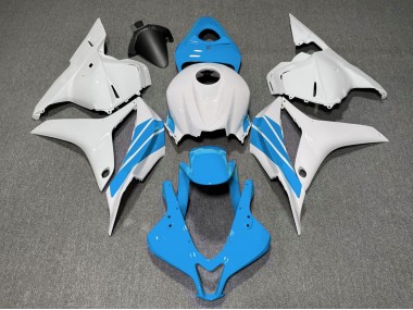 2009-2012 Light Blue and White Side Stripe CBR600RR Motorcycle Fairings