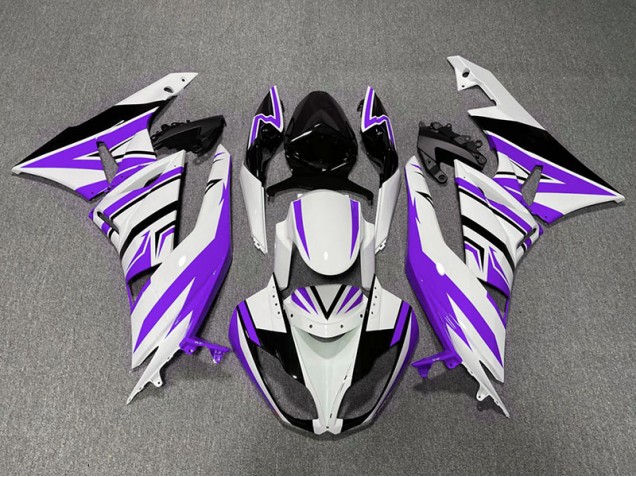 2009-2012 Purple White and Black Zag ZX6R Motorcycle Fairings 2009-2012 Purple White and Black Zag ZX6R Motorcycle Fairings