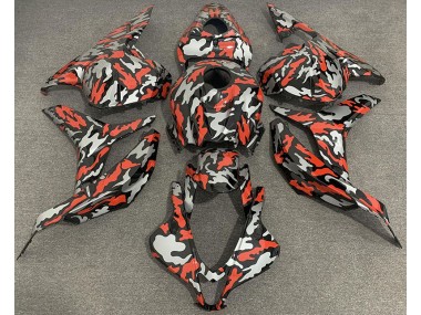2009-2012 Red Grey Camo CBR600RR Motorcycle Fairings