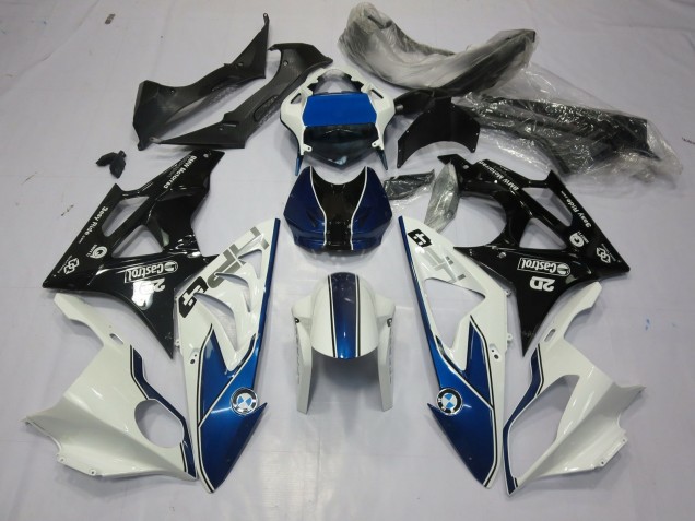 2009-2014 Alien Blue and White S1000RR Motorcycle Fairings