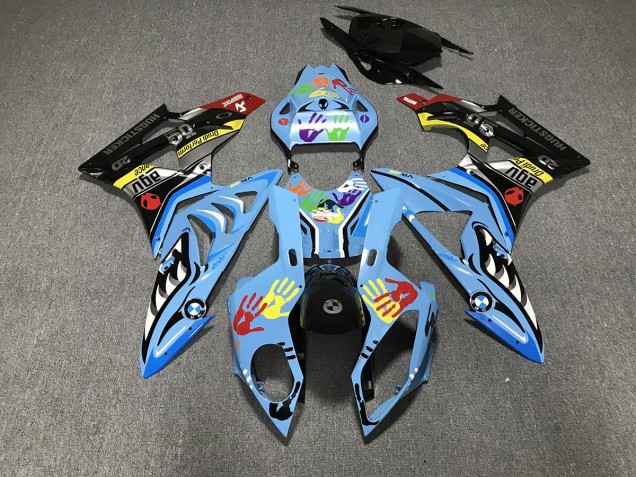 2009-2014 Alien Blue and White S1000RR Motorcycle Fairings 2009-2014 Alien Blue and White S1000RR Motorcycle Fairings
