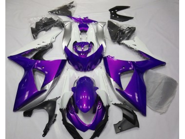 2009-2016 Gloss Purple & White GSXR 1000 Motorcycle Fairings