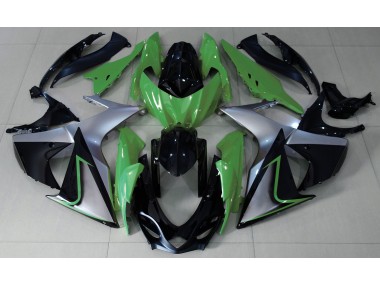 2009-2016 Green Silver and Black GSXR 1000 Motorcycle Fairings