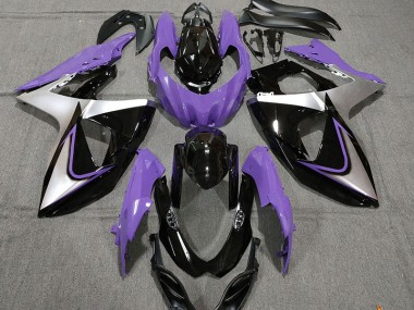2009-2016 Purple Silver and Black GSXR 1000 Motorcycle Fairings