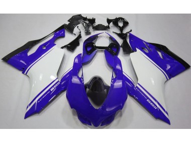 2011-2014 Gloss Blue White and Black Ducati 1199 Motorcycle Fairings