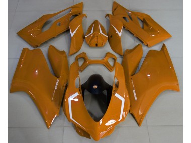2011-2014 Gloss Orange & White Ducati 1199 Motorcycle Fairings