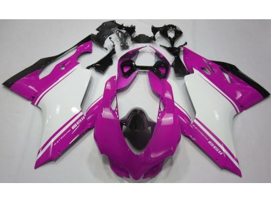 2011-2014 Gloss Pink White and Black Ducati 1199 Motorcycle Fairings