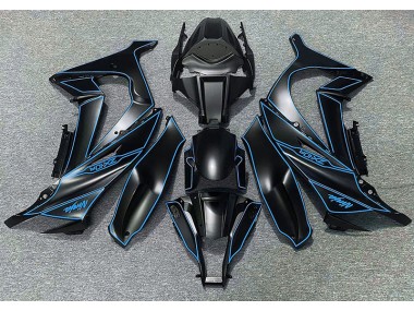 2011-2015 Matte Black & Blue Lining ZX10R Motorcycle Fairings