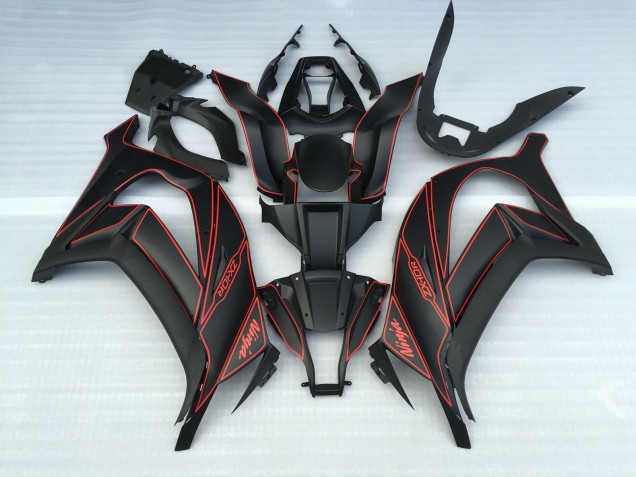 2011-2015 Matte Black and Red ZX10R Motorcycle Fairings 2011-2015 Matte Black and Red ZX10R Motorcycle Fairings