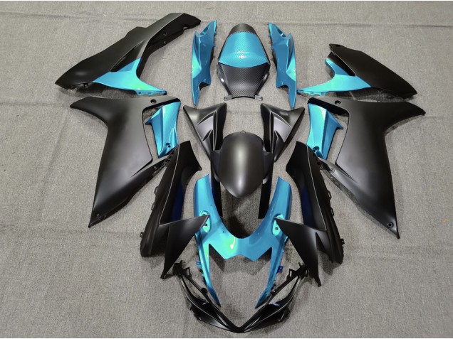 2011-2024 Light Blue and Matte Black GSXR 600-750 Motorcycle Fairings 2011-2024 Light Blue and Matte Black GSXR 600-750 Motorcycle Fairings